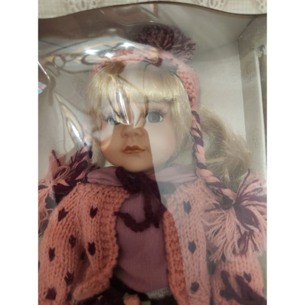Collector's Choice Porcelain Doll Blonde Hair Pink Outfit Limited Edition In Box - Picture 2 of 7